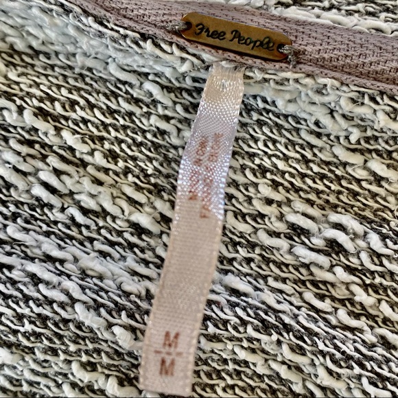 Free People In the Loop Waterfall Front, French Terry Grey Jacket w Zipper Cuffs - Picture 5 of 15